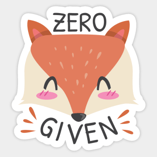 Cute Fox Cartoon Animals Character Design Sticker